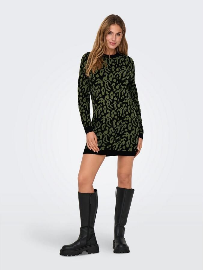 Only Gebreide jurk ONLJENNI LS ANIMAL DRESS EX KNT - Foto 2