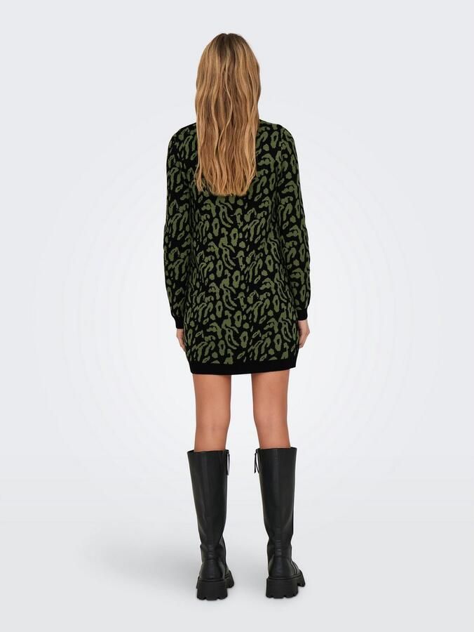 Only Gebreide jurk ONLJENNI LS ANIMAL DRESS EX KNT - Foto 3