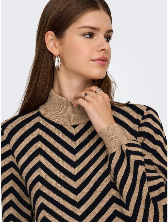 Only Gebreide jurk ONLJULIA LS HIGHNECK PATTERN DRESS KNT