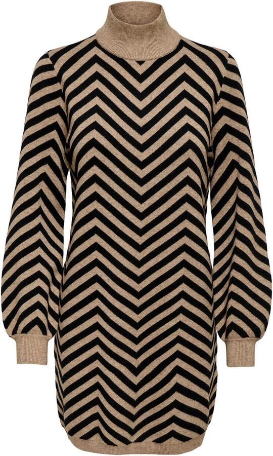 Only Gebreide jurk ONLJULIA LS HIGHNECK PATTERN DRESS KNT - Foto 5