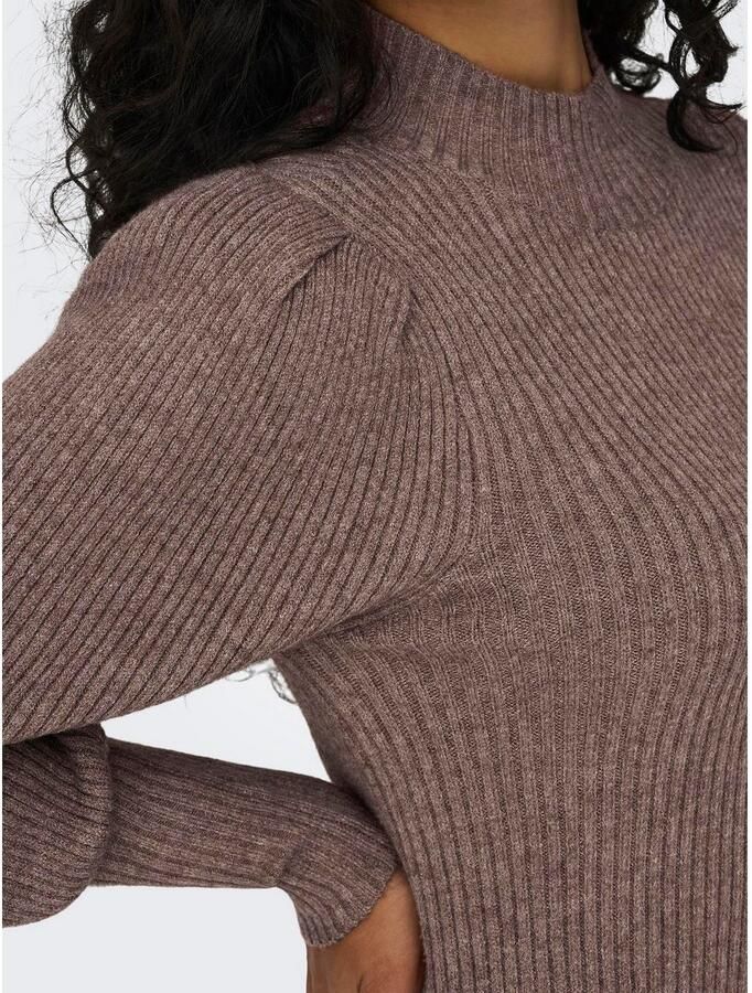 Only Gebreide jurk met opstaande kraag model 'KATIA'