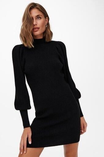 Only Comfort fit gebreide jurk van viscosemix model 'KATIA' - Foto 4