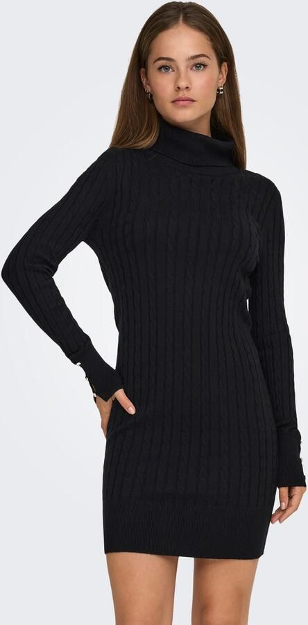 Only Gebreide jurk ONLLOUIS LS ROLLNECK CABLE DRESS AT KNT - Foto 6