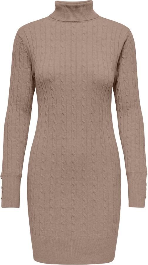 Only Gebreide jurk ONLLOUIS LS ROLLNECK CABLE DRESS AT KNT