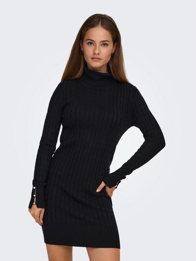 Only Gebreide jurk ONLLOUIS LS ROLLNECK CABLE DRESS AT KNT - Foto 2