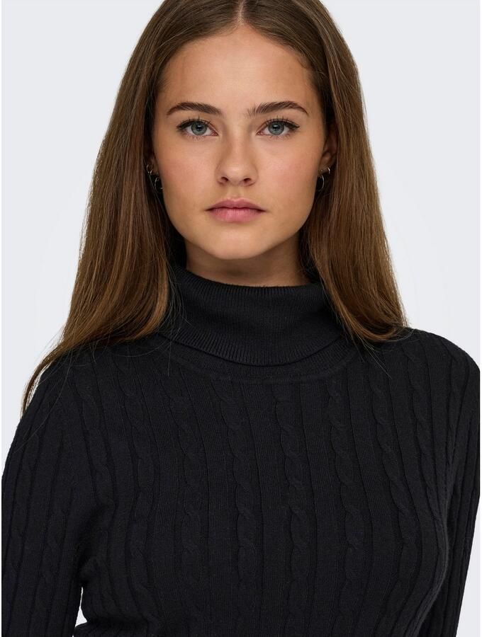 Only Gebreide jurk ONLLOUIS LS ROLLNECK CABLE DRESS AT KNT