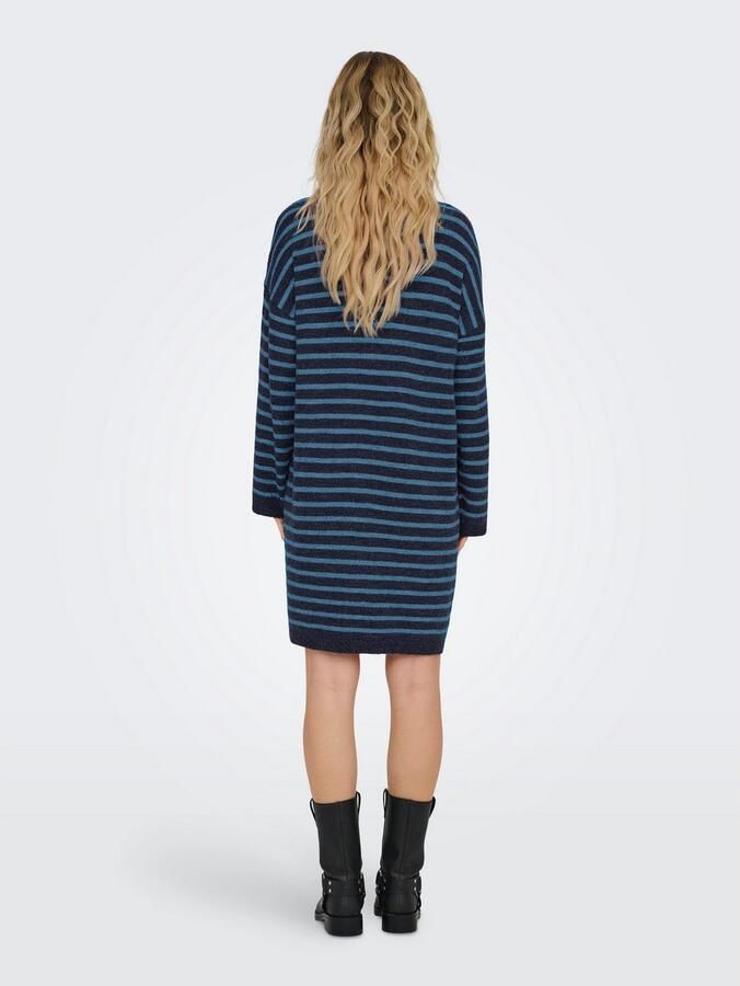 Only Gebreide jurk ONLTALIO LS STRIPE ROLLNECK DRESS BF KNT