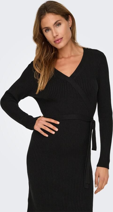 Only Gebreide jurk ONLVENLO L S RIB WRAP DRESS RP KNT - Foto 5
