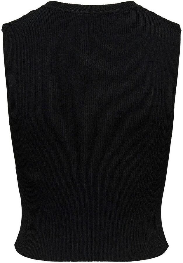 Only Korte top van viscosemix met ronde hals model 'MAJLI' - Foto 4