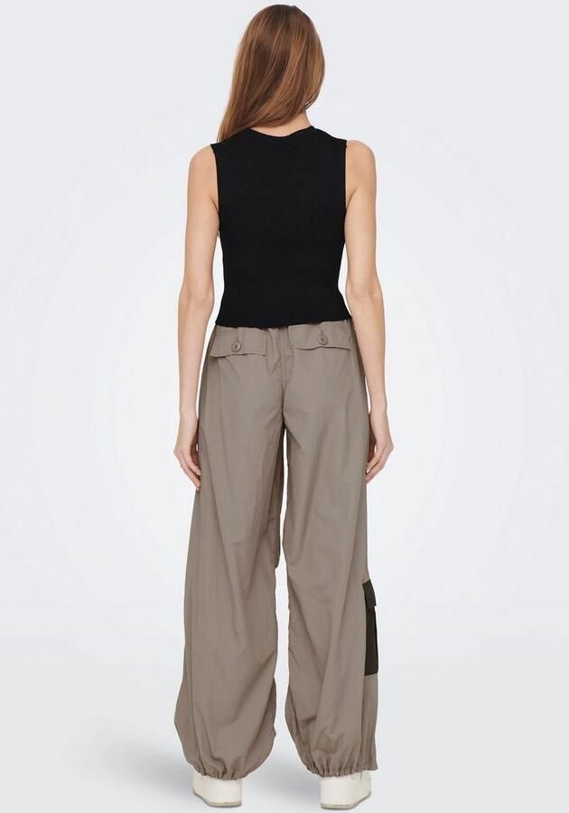 Only Korte top van viscosemix met ronde hals model 'MAJLI' - Foto 3