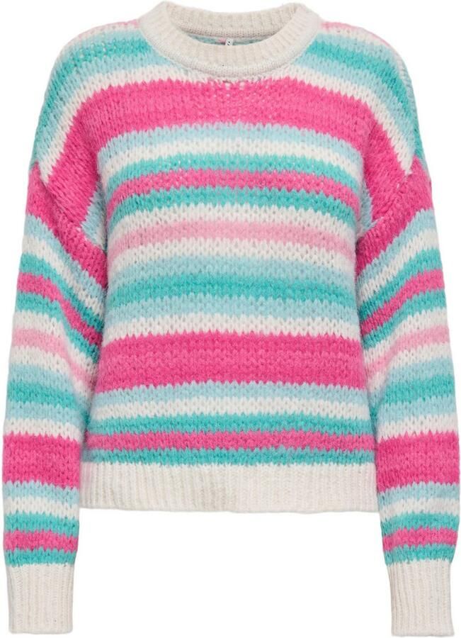 Only Gebreide trui ONLALYSSA LIFE LS STRIPE O-NECK CC KNT - Foto 2