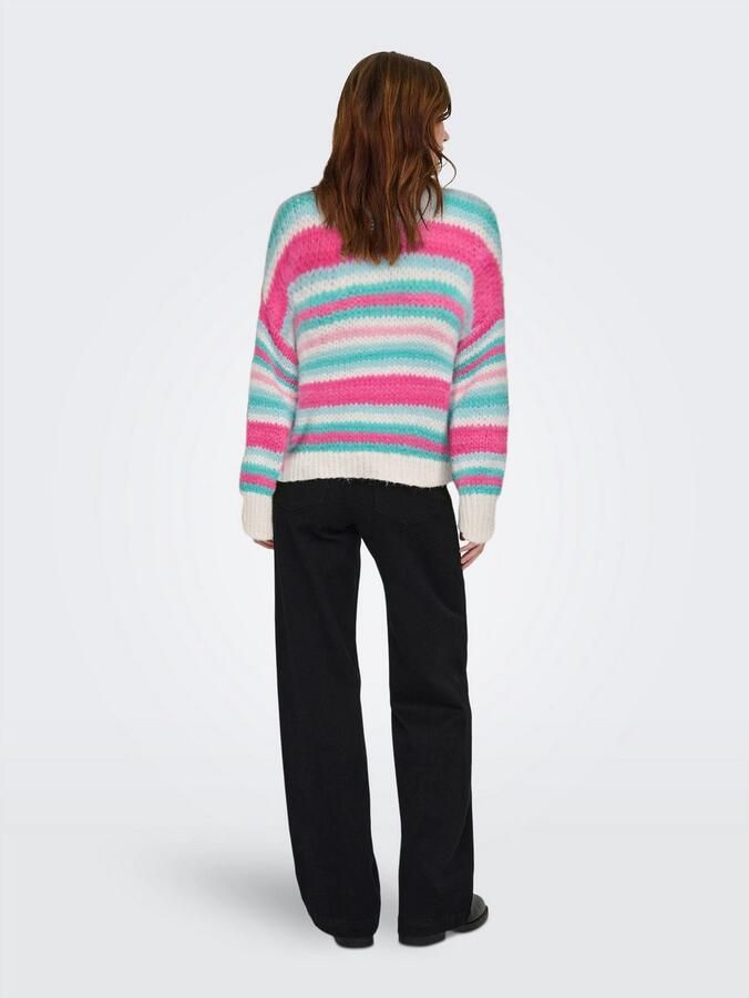 Only Gebreide trui ONLALYSSA LIFE LS STRIPE O-NECK CC KNT