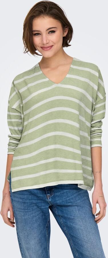 Only Gebreide trui ONLAMALIO LIFE LS V-NECK KNT - Foto 3