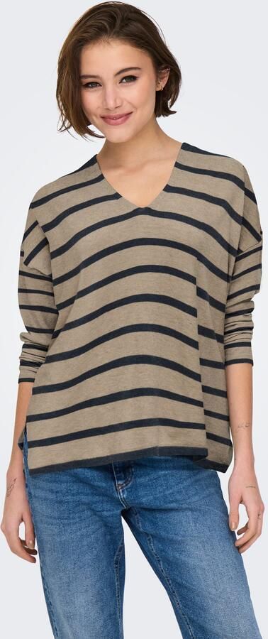 Only Gebreide trui ONLAMALIO LIFE LS V-NECK KNT - Foto 3