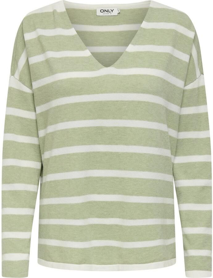 Only Gebreide trui ONLAMALIO LIFE LS V-NECK KNT
