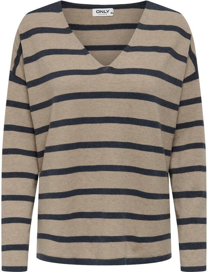 Only Gebreide trui ONLAMALIO LIFE LS V-NECK KNT