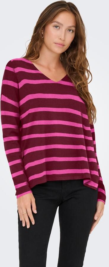 Only Gebreide trui ONLAMALIO LIFE LS V-NECK KNT - Foto 4