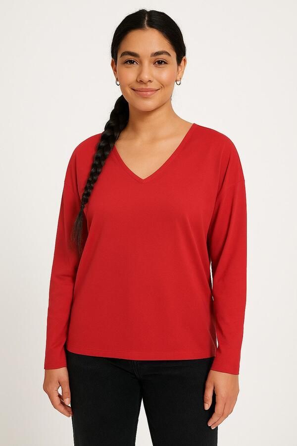 Only Gebreide trui ONLAMALIO LIFE LS V-NECK KNT