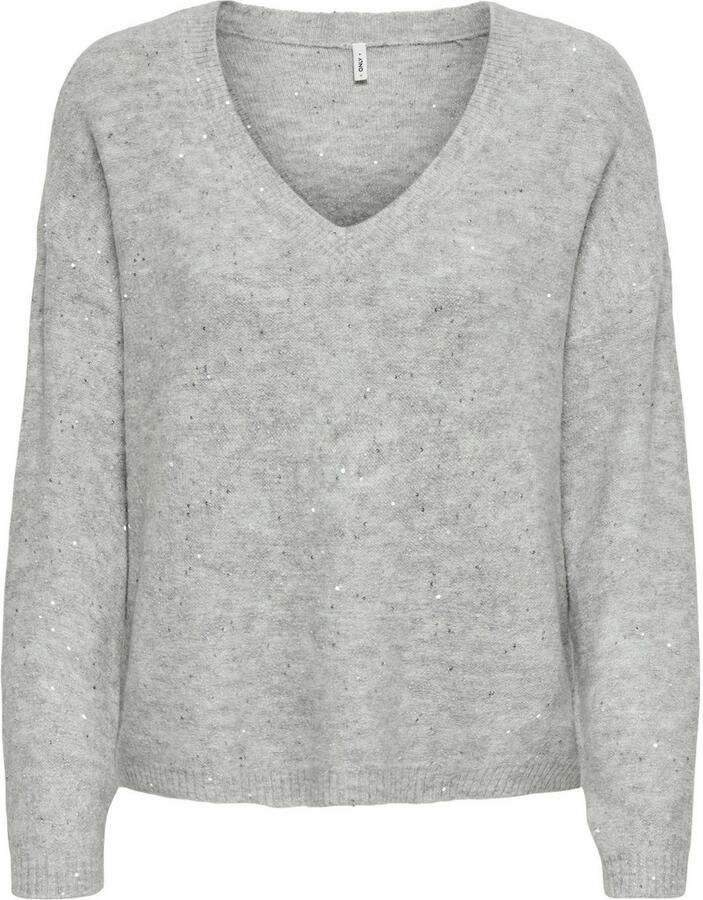 Only Gebreide trui ONLARIZONA LS SEQUINS V-NECK PUL KNT