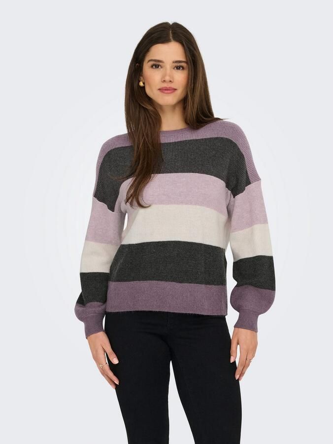 Only Gebreide trui ONLATIA L S STRIPE PULLOVER KNT NOOS - Foto 3