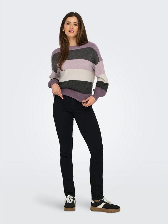 Only Gebreide trui ONLATIA L S STRIPE PULLOVER KNT NOOS - Foto 5