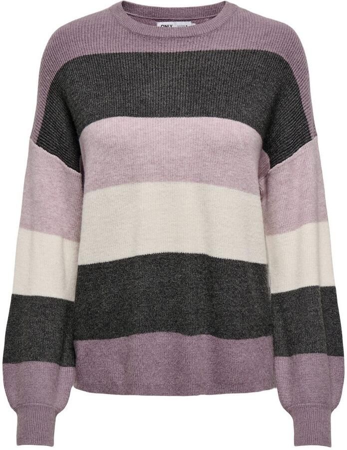 Only Gebreide trui ONLATIA L S STRIPE PULLOVER KNT NOOS