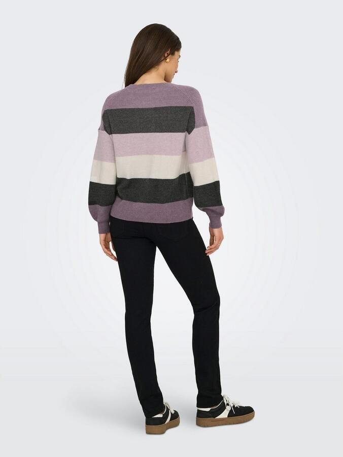 Only Gebreide trui ONLATIA L S STRIPE PULLOVER KNT NOOS - Foto 4