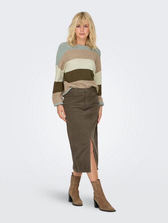 Only Comfort fit gebreide pullover met breed streepmotief en extra brede schouders modell 'ATIA' - Foto 7