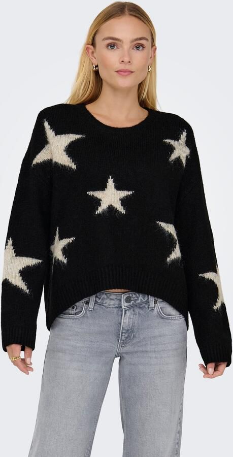 Only Gebreide trui ONLAZU LS STAR O-NECK KNT - Foto 6