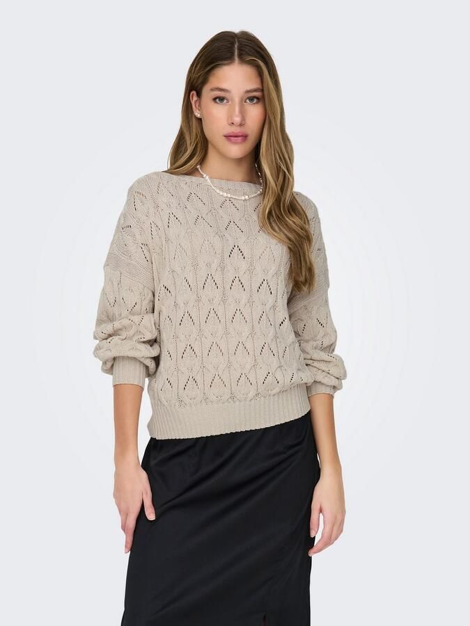 Only Relaxed fit gebreide pullover met kabelpatroon model 'BRYNN' - Foto 12