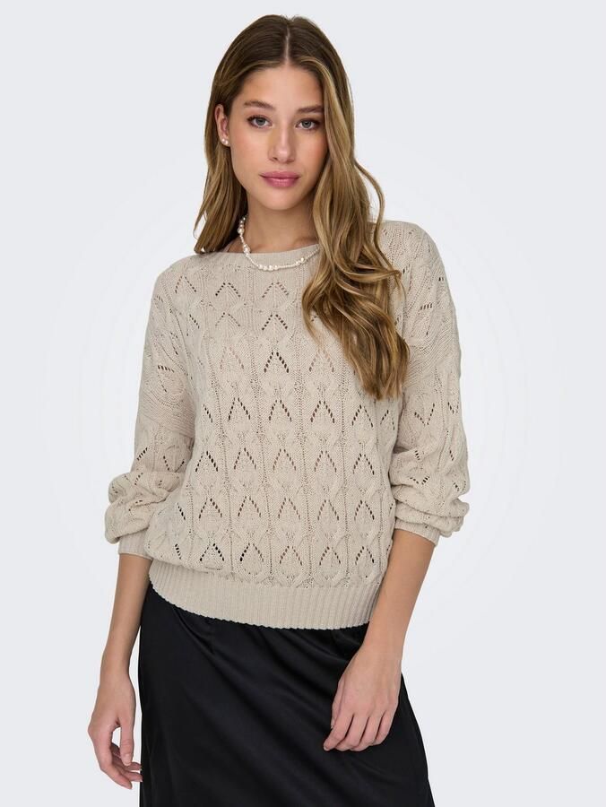 Only Relaxed fit gebreide pullover met kabelpatroon model 'BRYNN' - Foto 8