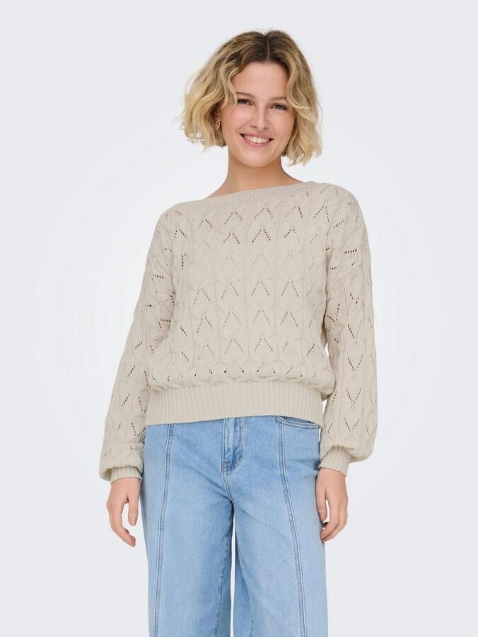 Only Relaxed fit gebreide pullover met kabelpatroon model 'BRYNN' - Foto 9