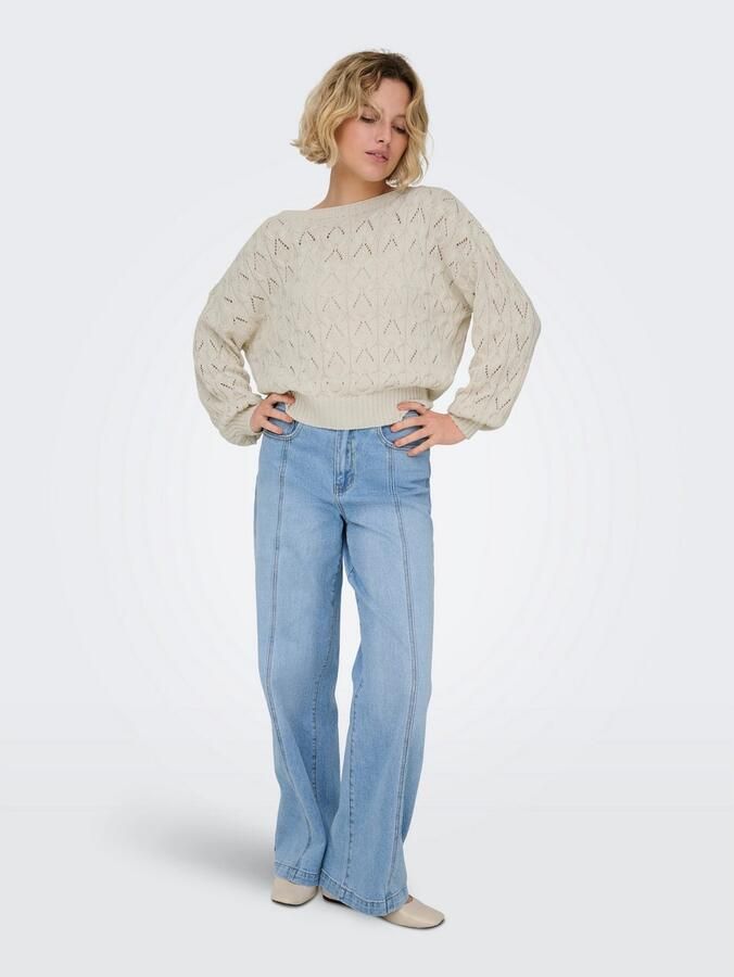 Only Relaxed fit gebreide pullover met kabelpatroon model 'BRYNN' - Foto 10