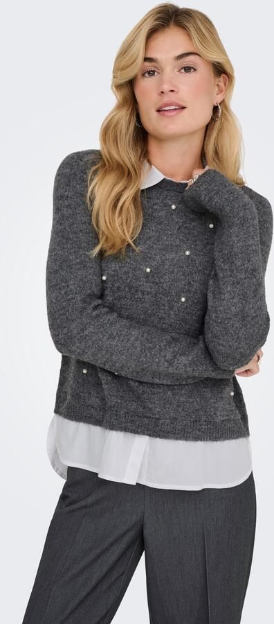 Only Gebreide trui ONLDOLLY LS WOVEN MIX PEARL PULL CC KNT - Foto 6