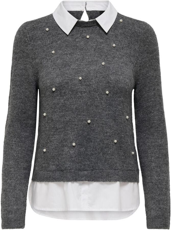 Only Gebreide trui ONLDOLLY LS WOVEN MIX PEARL PULL CC KNT - Foto 5