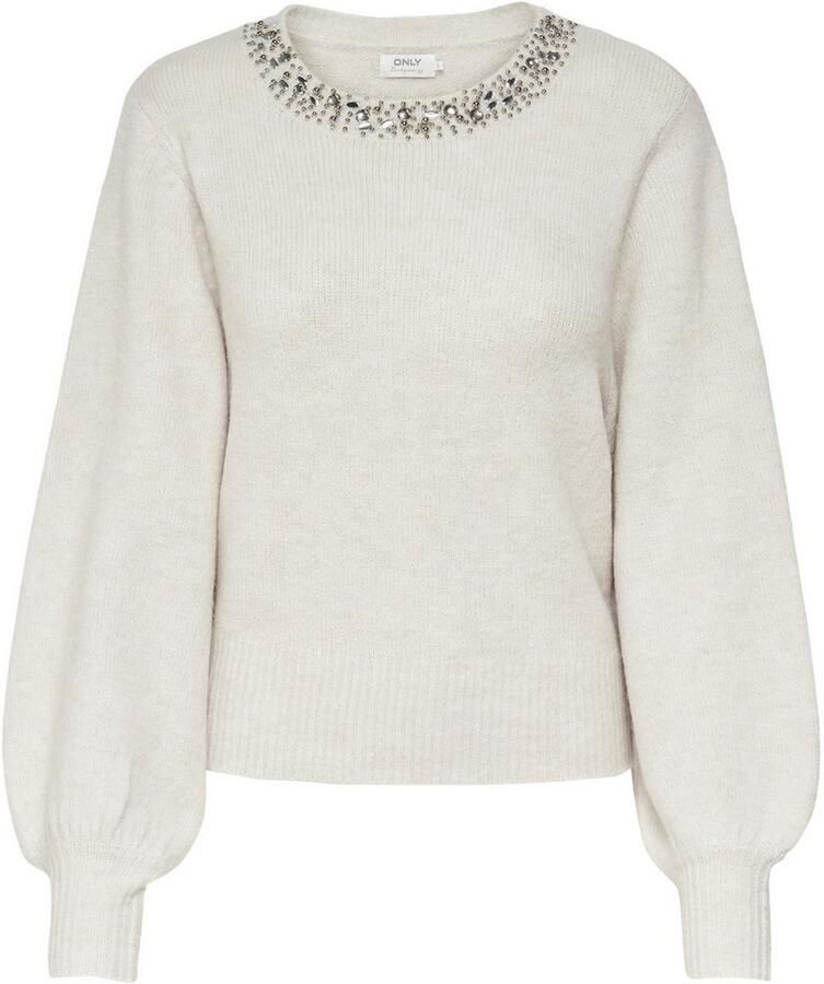 Only Polyester Gebreide Kleding Herfst Winter Collectie Pullover White Dames