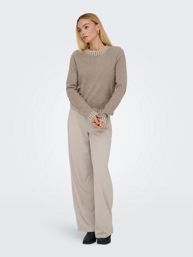 Only Gebreide trui ONLFINA LS STITCH O-NECK CC KNT - Foto 3
