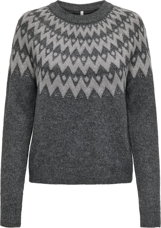 Only Regular fit gebreide pullover met Noors motief model 'FRY'