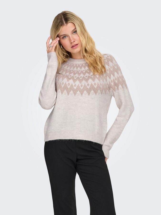 Only Regular fit gebreide pullover met Noors motief model 'FRY' - Foto 2