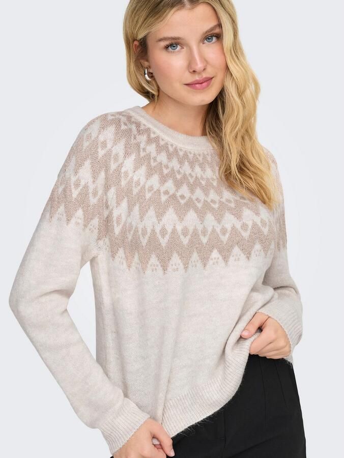 Only Regular fit gebreide pullover met Noors motief model 'FRY' - Foto 3