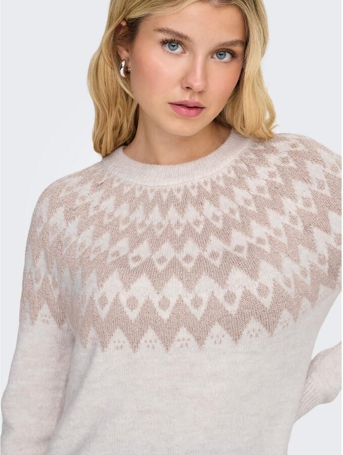Only Regular fit gebreide pullover met Noors motief model 'FRY'