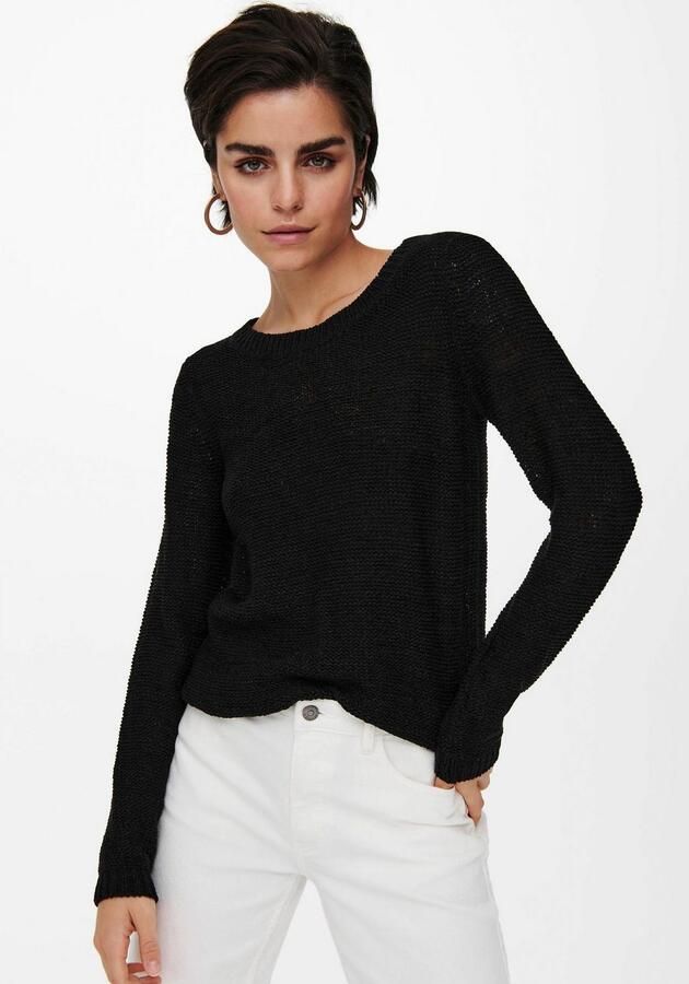 Only Zwart Gebreid Kledingstuk met Lange Mouwen en Ronde Hals Black Dames - Foto 10