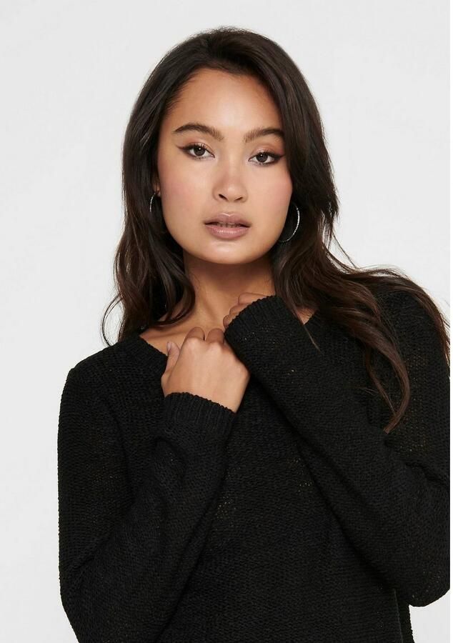 Only Zwart Gebreid Kledingstuk met Lange Mouwen en Ronde Hals Black Dames - Foto 9