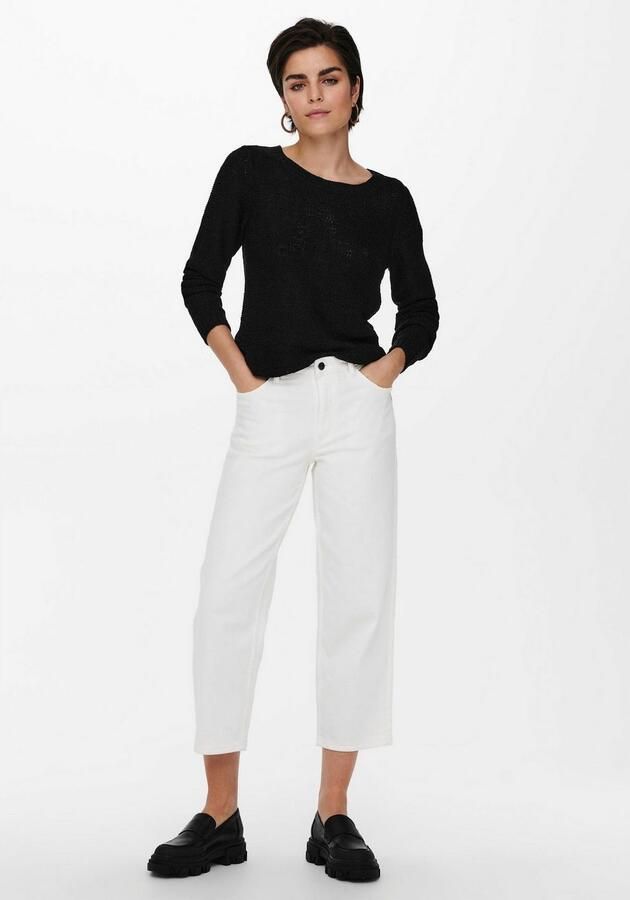 Only Zwart Gebreid Kledingstuk met Lange Mouwen en Ronde Hals Black Dames - Foto 11