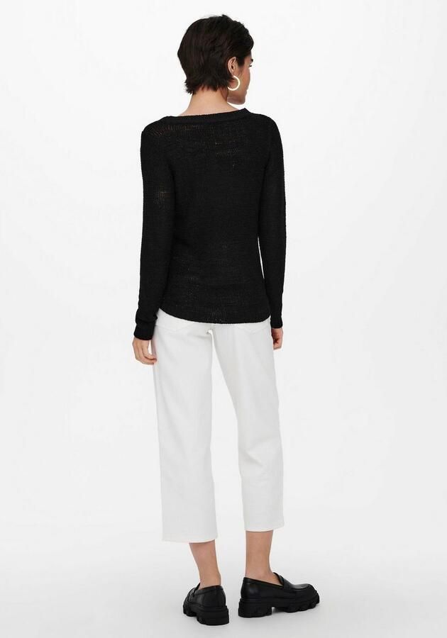 Only Zwart Gebreid Kledingstuk met Lange Mouwen en Ronde Hals Black Dames - Foto 12