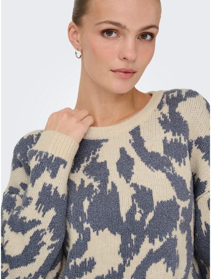 Only Gebreide trui ONLGIGI LS GLITTER O-NECK KNT - Foto 3