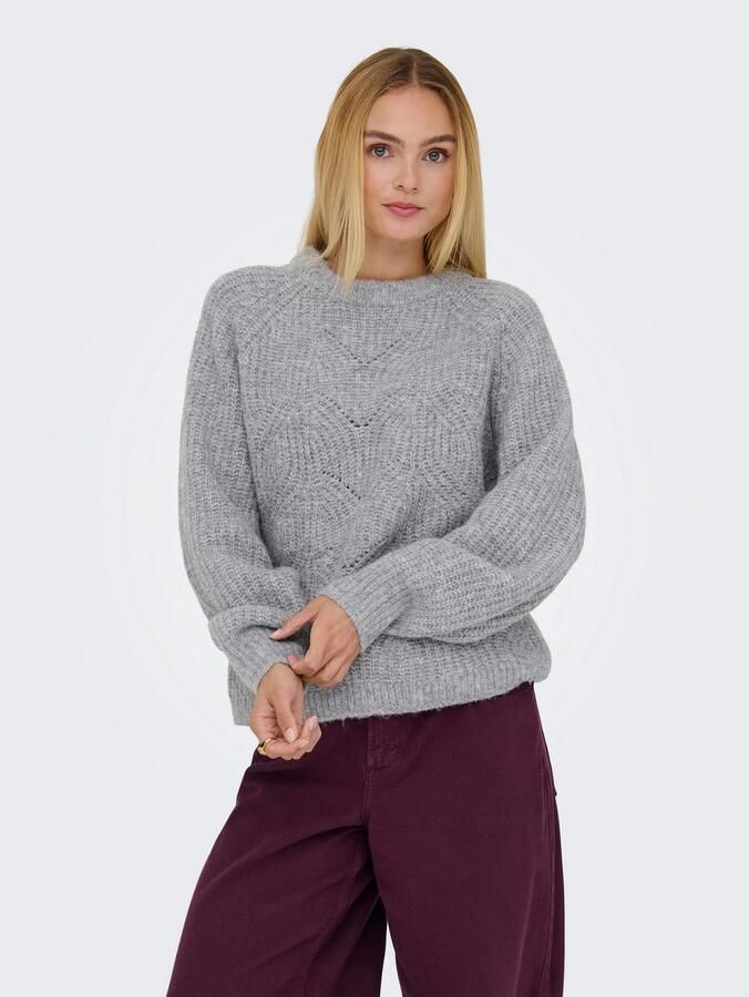 Only Gebreide trui ONLGILA LIFE LS STRUCTURE O-NECK BF KNT - Foto 3