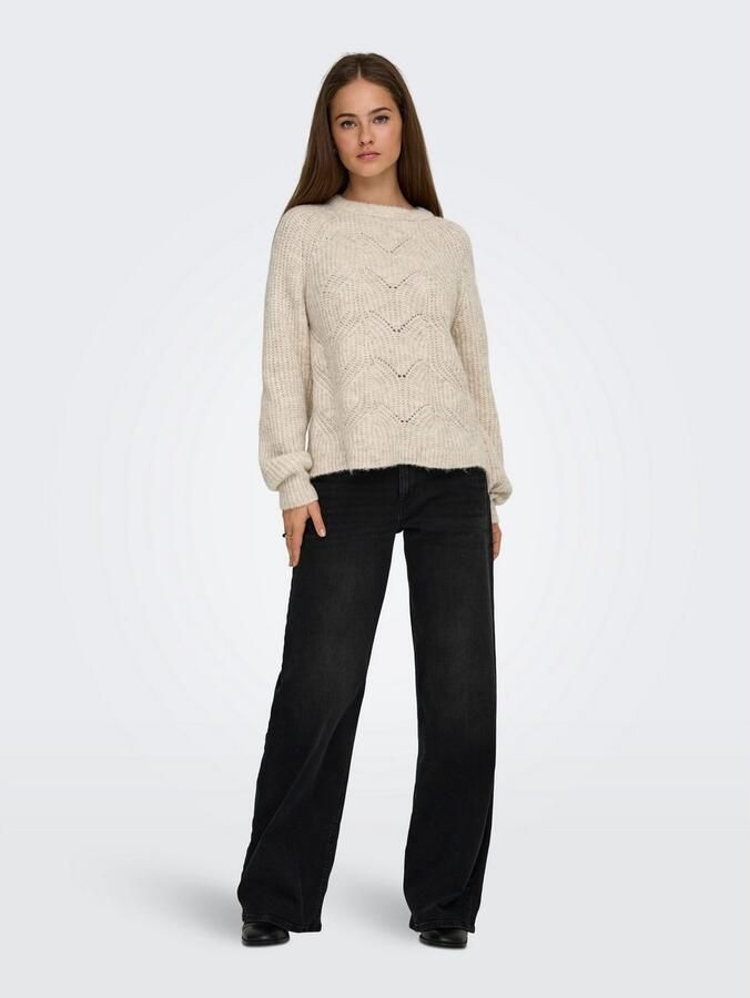 Only Gebreide trui ONLGILA LIFE LS STRUCTURE O-NECK BF KNT - Foto 4