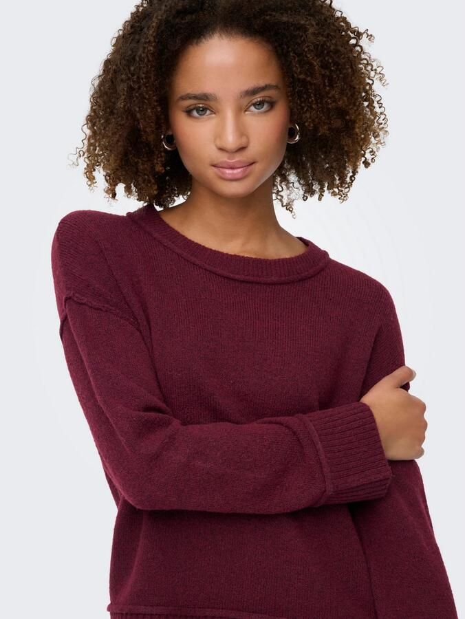 Only Gebreide trui ONLHAZEL LS DETAIL O-NECK BF KNT - Foto 3