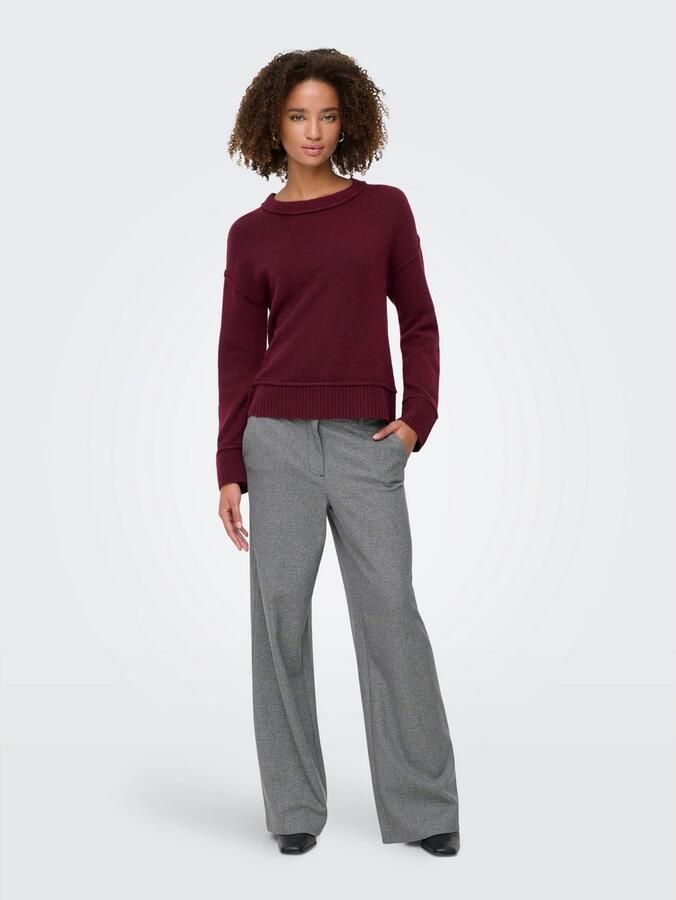 Only Gebreide trui ONLHAZEL LS DETAIL O-NECK BF KNT - Foto 4